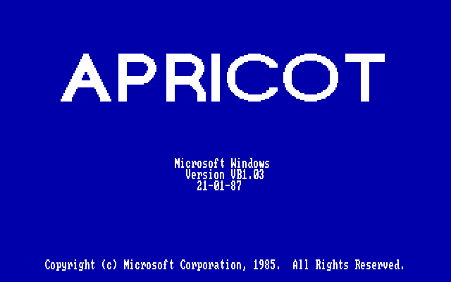 文件:Windows 1.03 APRICOT XEN-i VB1.03 EGA Boot.png