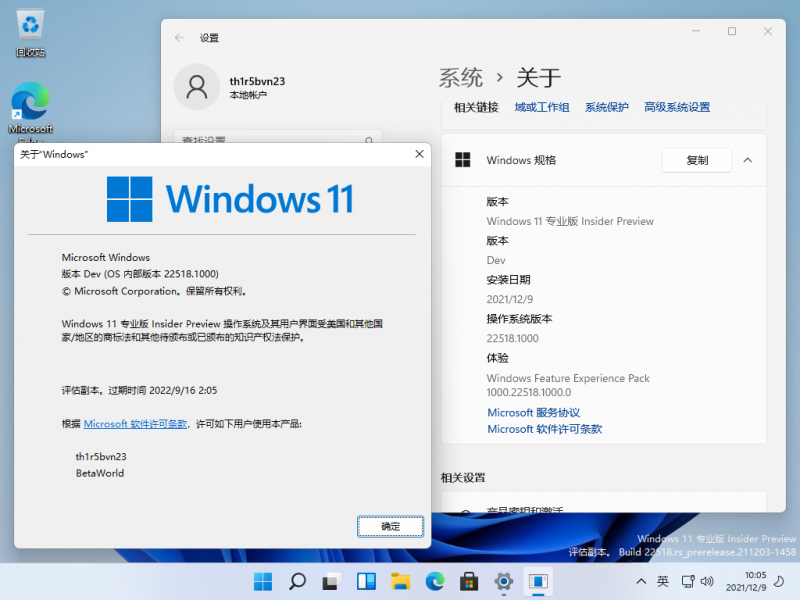 文件:Windows 11-10.0.22518.1000-Version.png