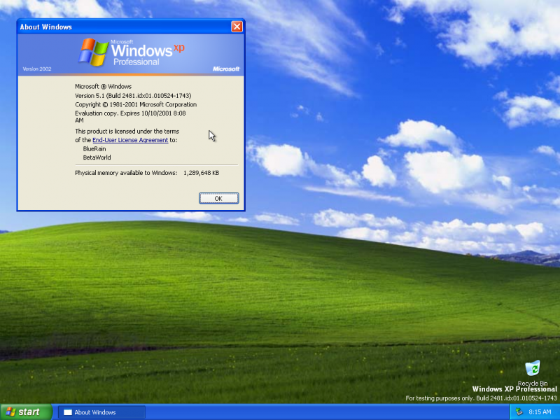 文件:Windows XP-5.1.2481.0 idx01-Version.png
