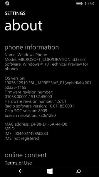 文件:Windows 10 Mobile-10.0.10036.12519.FBL IMPRESSIVE P1.150325-1155-Version.png